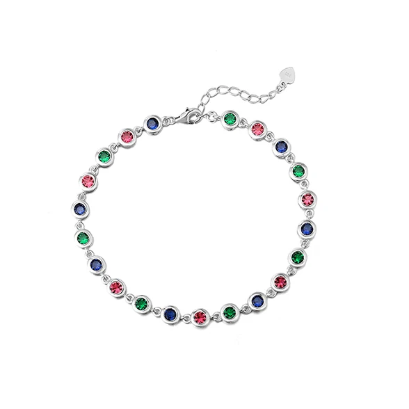 Newest Women Custom 925 Silver Tennis Bracelet