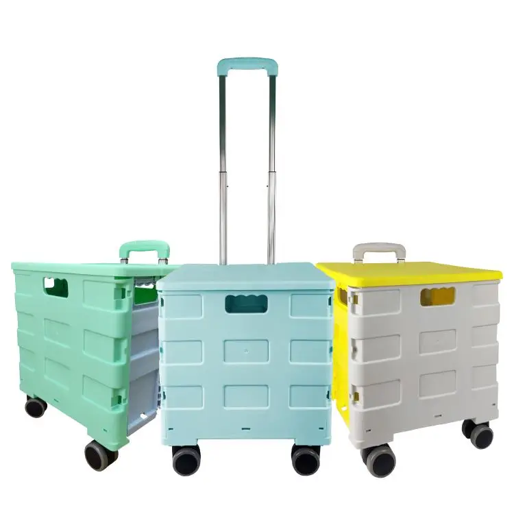 Supermarket Lightweight and foldable 6 Wheels Shopping Cart for easy Climbing Stair