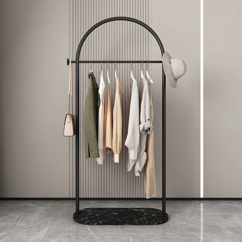 Simple floor hanger indoor household clothes hanger multi-functional living room pole coat rack dtorage rack