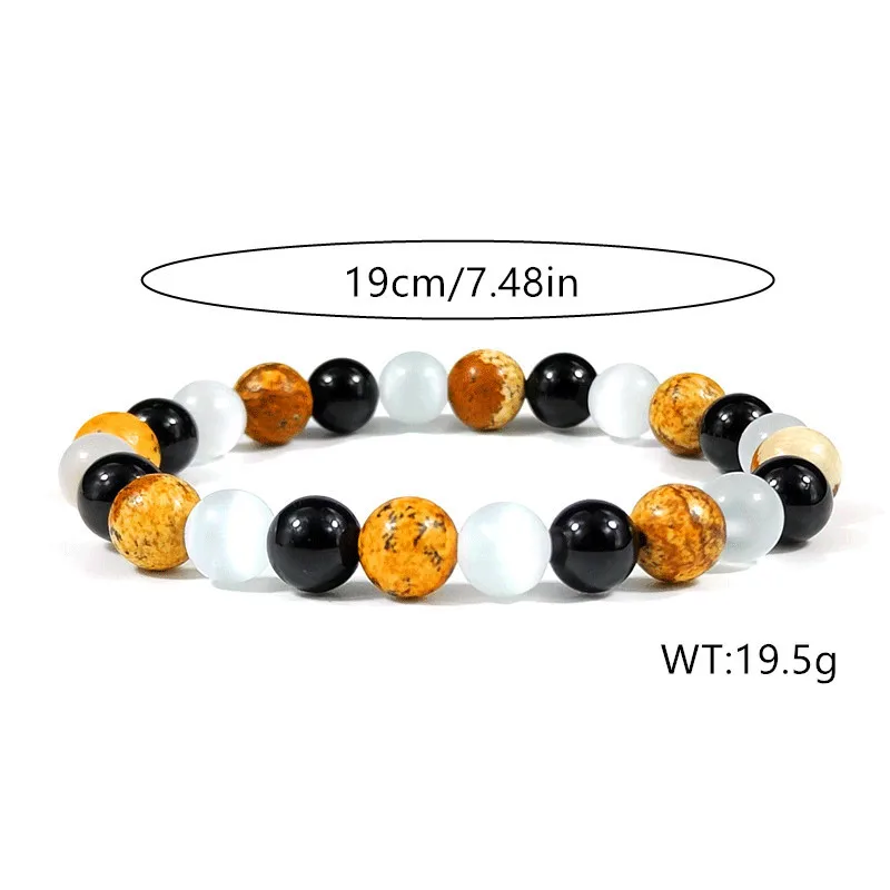 8mm Beads Healing Bracelet Black Tourmaline Meditation Chakra Balancing Black Natural Stone Bracelet Pulsera Mujeres