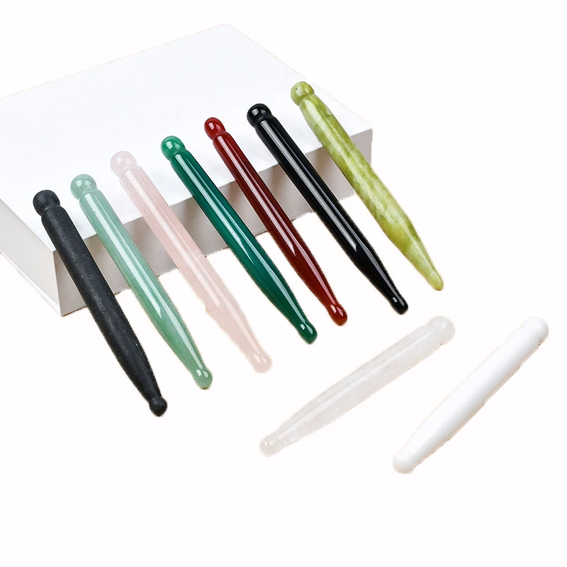 genuine natural stone collection reflexology massage tool, press acupuncture pen for whole body and face