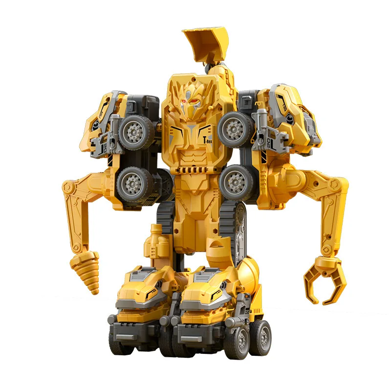 VP583Morphing Dinosaur Engineering Car Robot Combined With Autobot Puzzle Children Hit Morphing Toy Car