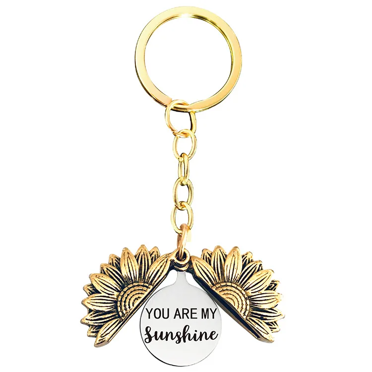 Stainless Steel She believed she could so she did Not sisters by blood but sisters by heart Sunflower Locket Pendant Key Chain