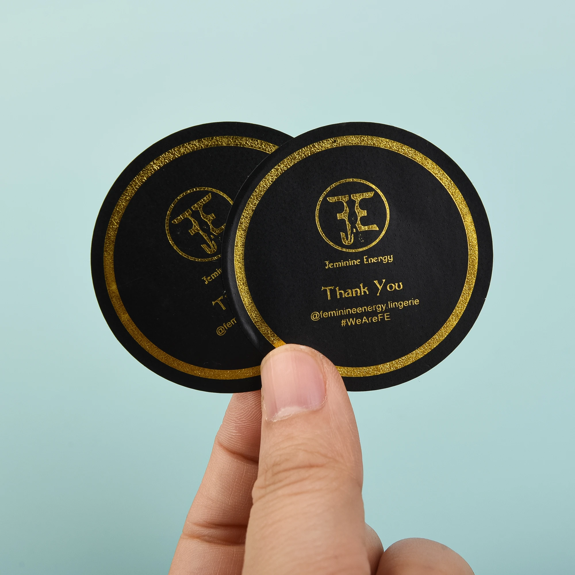 Customized Business Name Printed Luxury Gold Stamping Paper Stickers