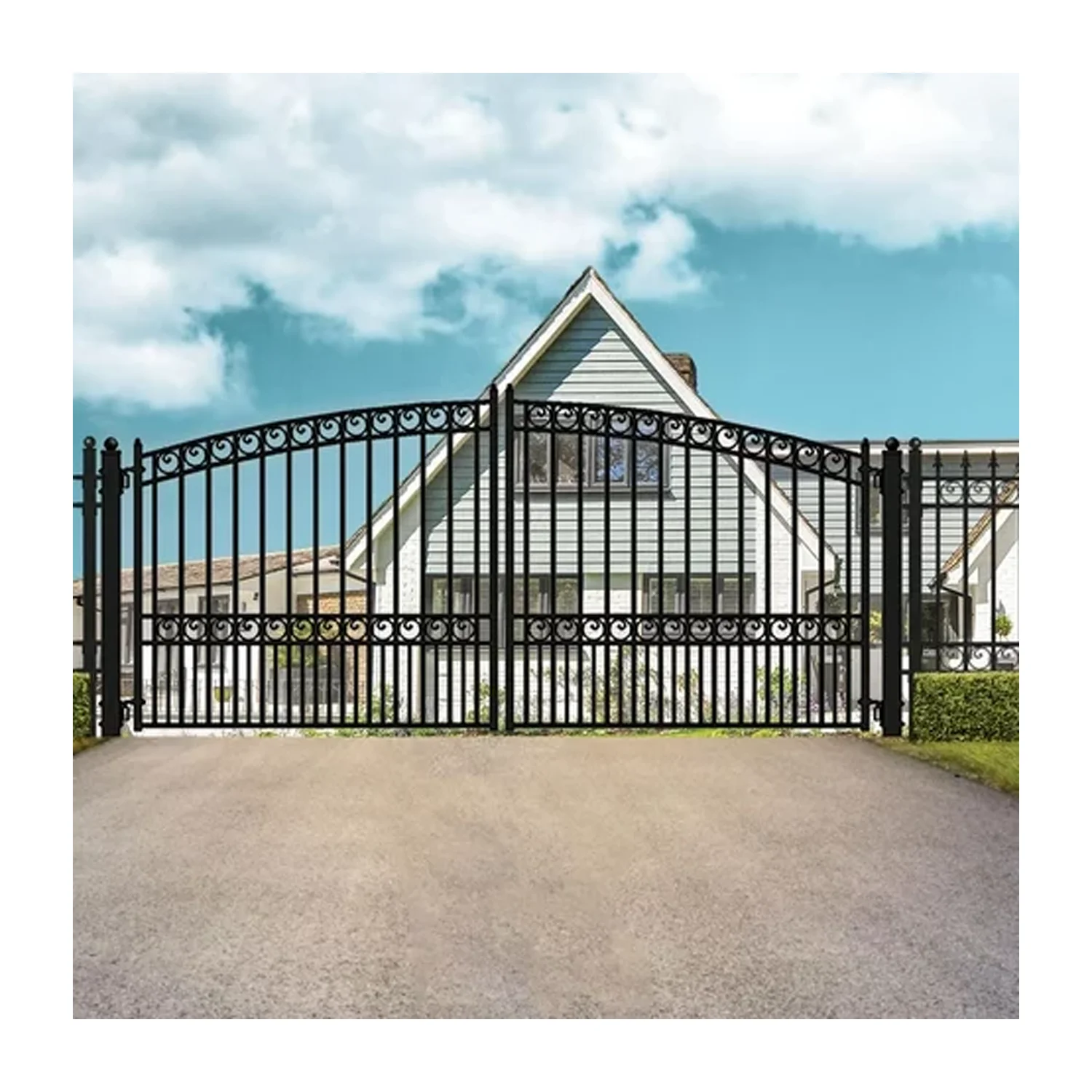 Decorative gate wrought iron site fence panels fencing for sale