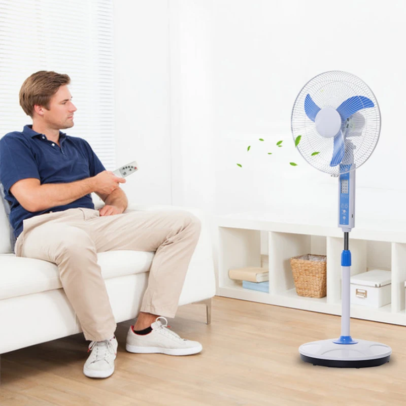 battery operated 16 Inch rechargeable solar panel fan solar powered outdoor fans solar fan with remote brushless dc motor