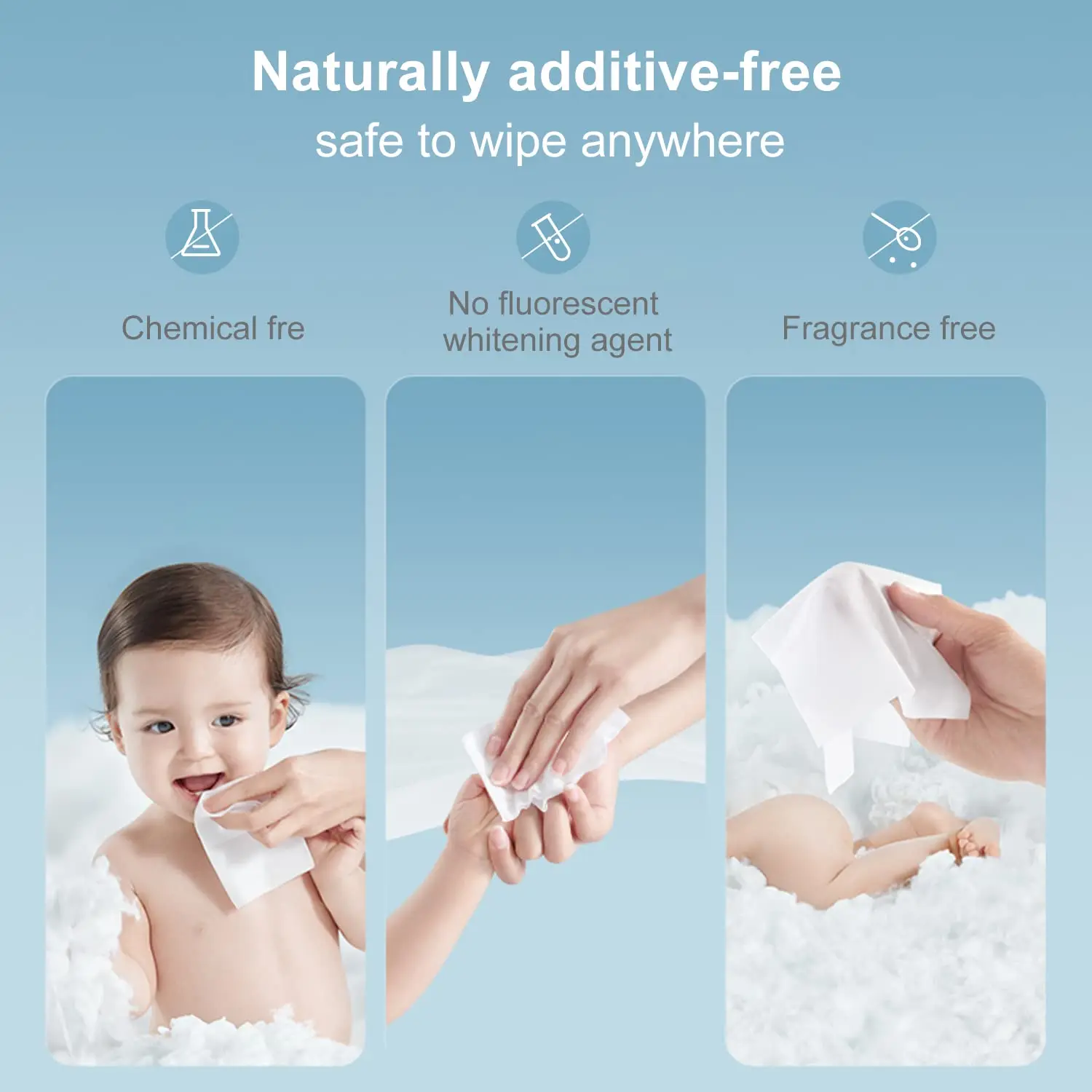 Factory OEM 100% Pure Cotton soft facial Tissue  disposable dry and wet dual One time use face towel