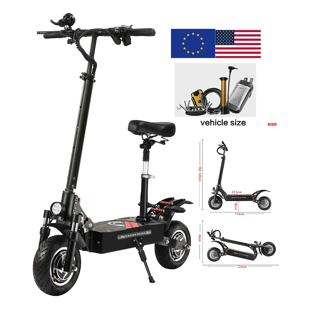 EU Stock Poland Warehouse off road 3200W electric scooters 2 wheel folding Adult 10 inch electric fat tire scooter