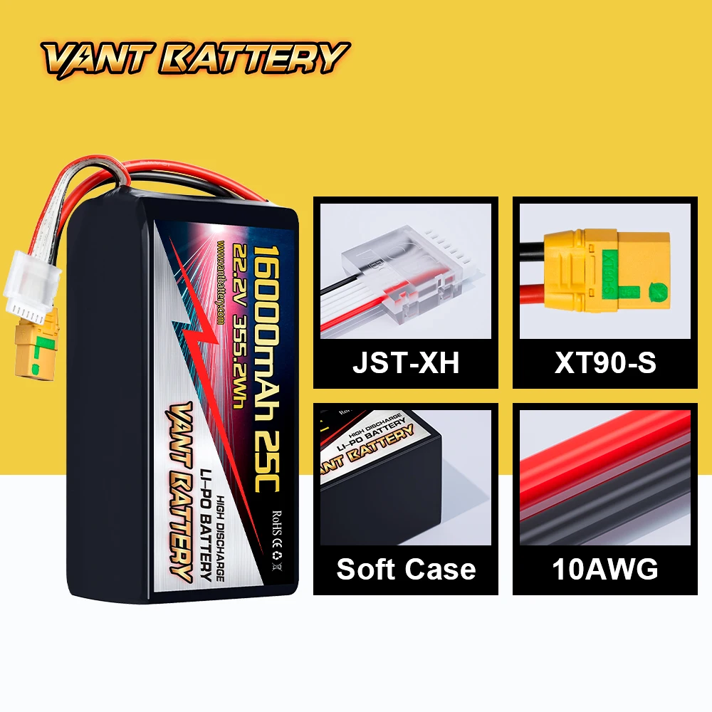 VANT light 6S lipo battery 16000mAh/10000MAH/22000mah 25C 22.2V for agricultural UAV/Multicopter /drone/Aircraft