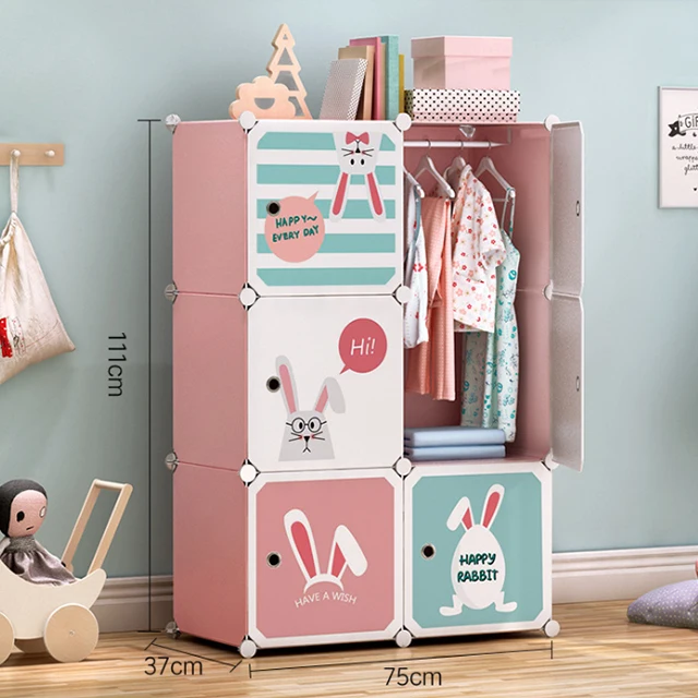 
Bedroom Foldable Cabinets Metal Colour Cube Wardrobe Kids Wardrobe Bedroom Furniture 