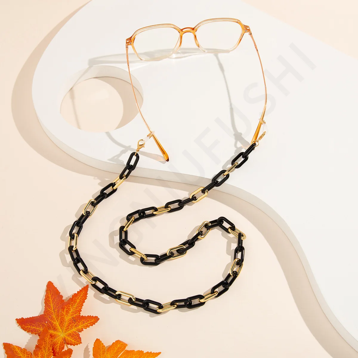 Цепочки для защиты очков от потери мужские и женские шнурок с черной акриловой пряжкой держатель