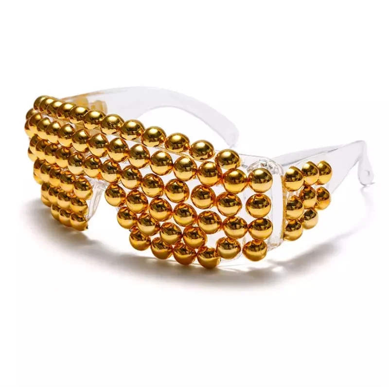 New Colorful Beautiful Party Vintage Handmade Rhinestone Pearl Sunglasses