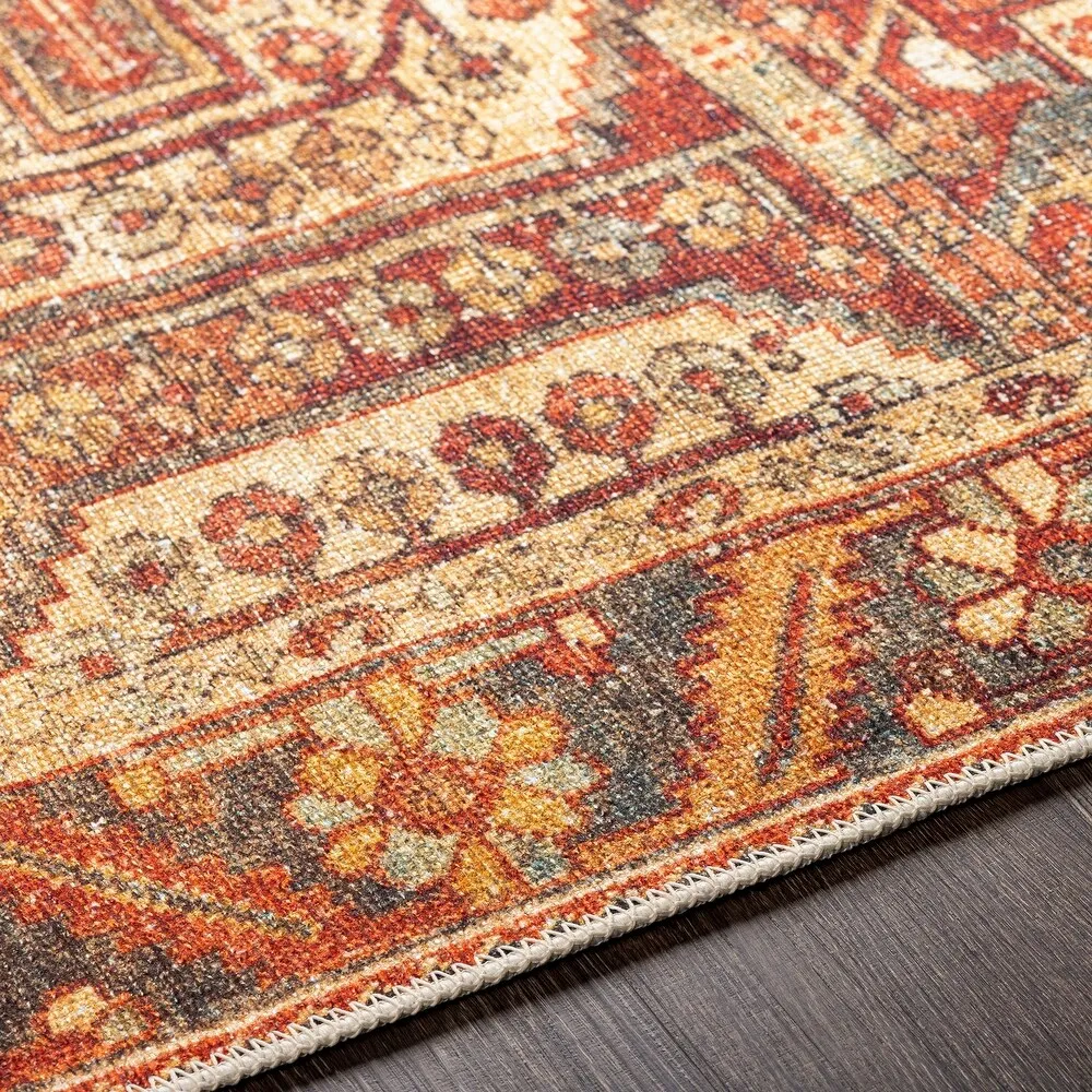 Machine Washable Artistic Vintage Geometric Machine Washable Area Rug