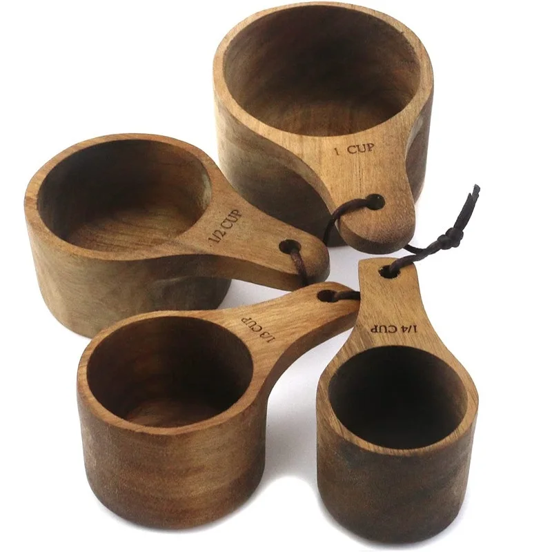 Деревянные мерные чашки кухонные измерительные инструменты биоразлагаемый мерный ковш