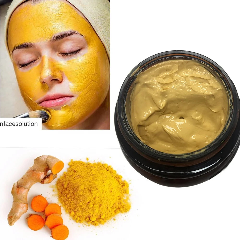 Лидер продаж, маска для лица из желтой органической бентонитовой глины, уход за кожей, куркума, маска для лица