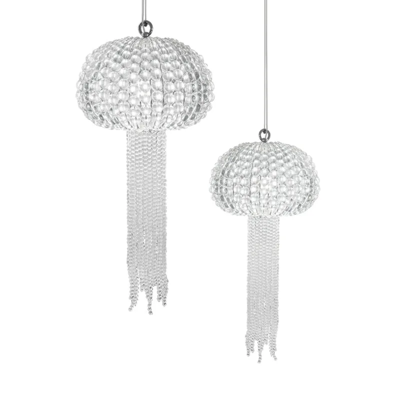 American Style Jellyfish Clear Crystal Chrome Metal Chandelier and Medusae Pendant Lamps