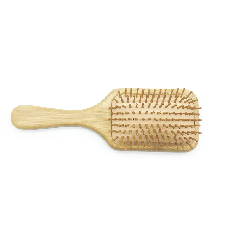 Eco-friendly Detangling Hair Brush Natural Paddle Scalp Massager Bamboo Hair Brush for Women Curly Hair