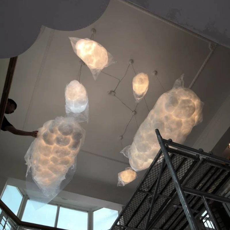 Window decoration chandelier  commercial hotel bedroom silk like cotton cloud chandelier