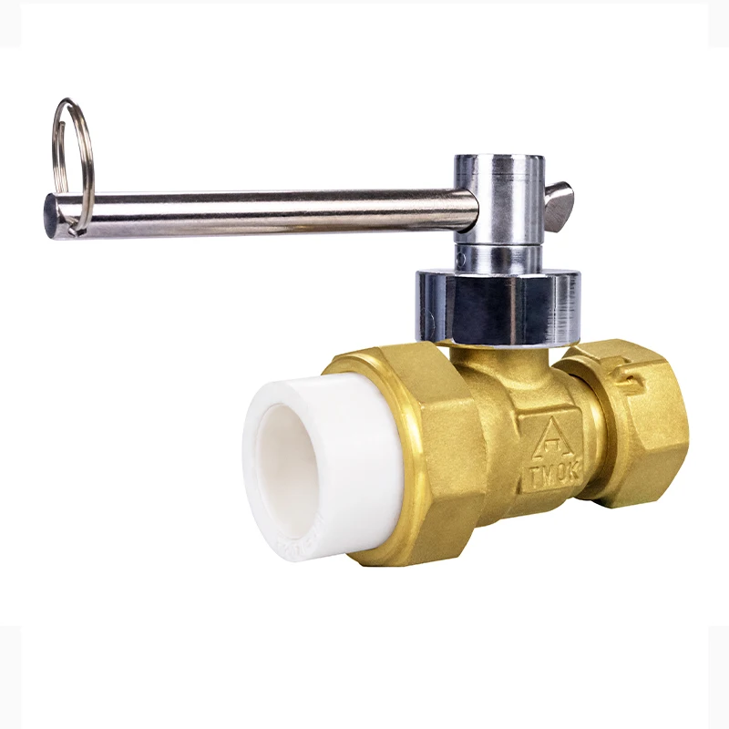 TMOK High Quality Independent Design Brass PPR Lockable Ball Valve For Water Meter