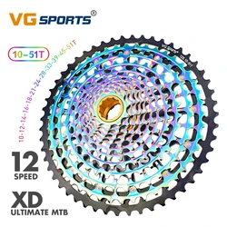 VG Sports MTB 12 Speed 10-51T Cassette freewheel Ultimate XD Cassette Rainbow 398g 12s Cassette Colorful