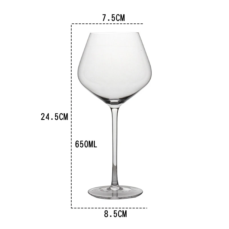 Wholesale Handmade High Quality Red Wine Glass With Gold Sliver Rim