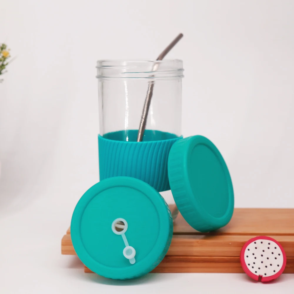 eco friendly reusable straw boba cup 24 oz  clear glass  tumbler glass bubble tea cup