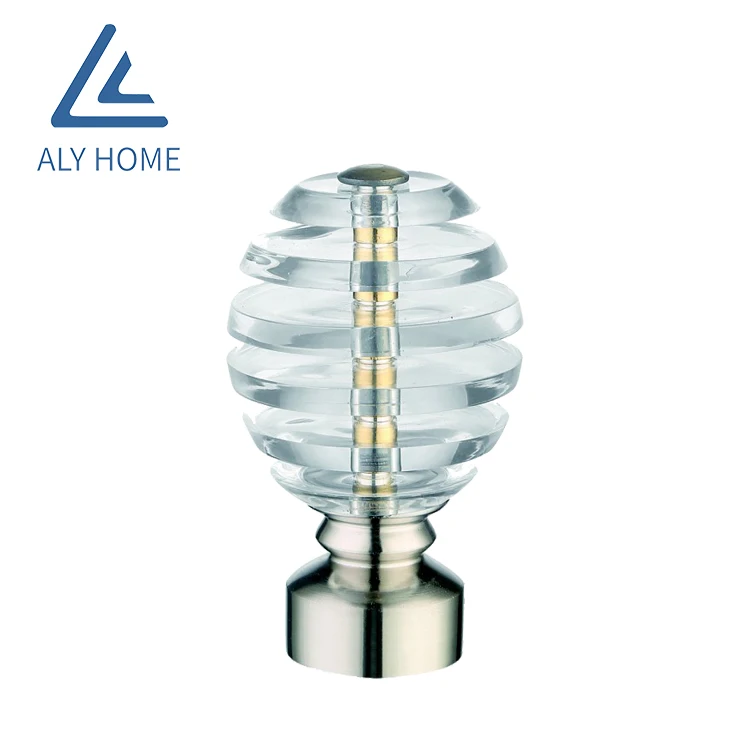 ALY HOME crystal glass curtain rod curtain finial in golden ceramics curtain rod finials accessories decorative