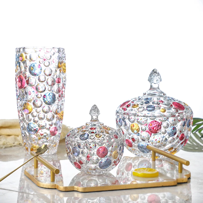 luxury bottle creative modern flower glass vase glass & crystal vases  for flowers