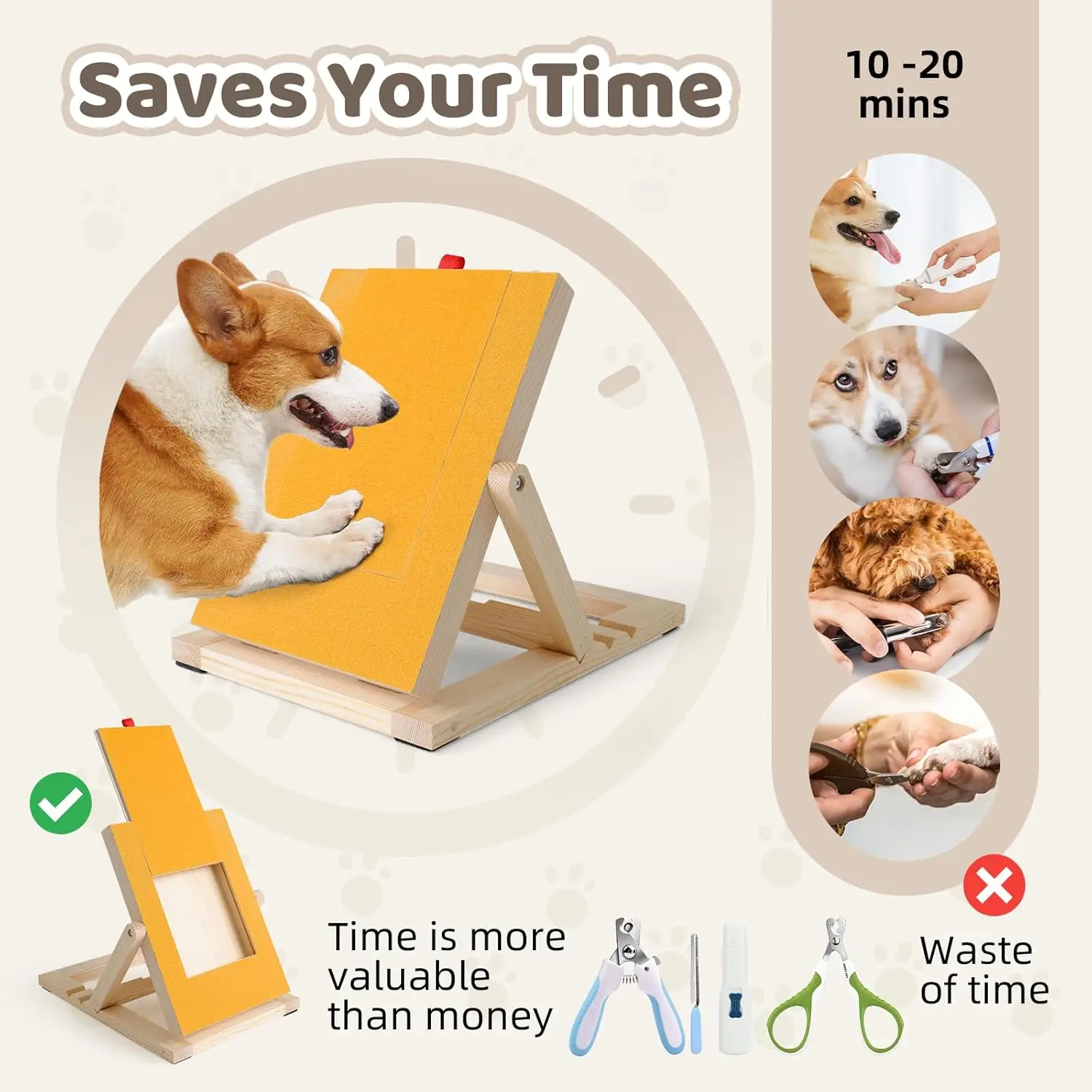 Dog Scratch Board Dog Cat Nail Scratch Board Large Dog Scratching Pad Nail File Board for Pet with 2 Extra Sandpaper
