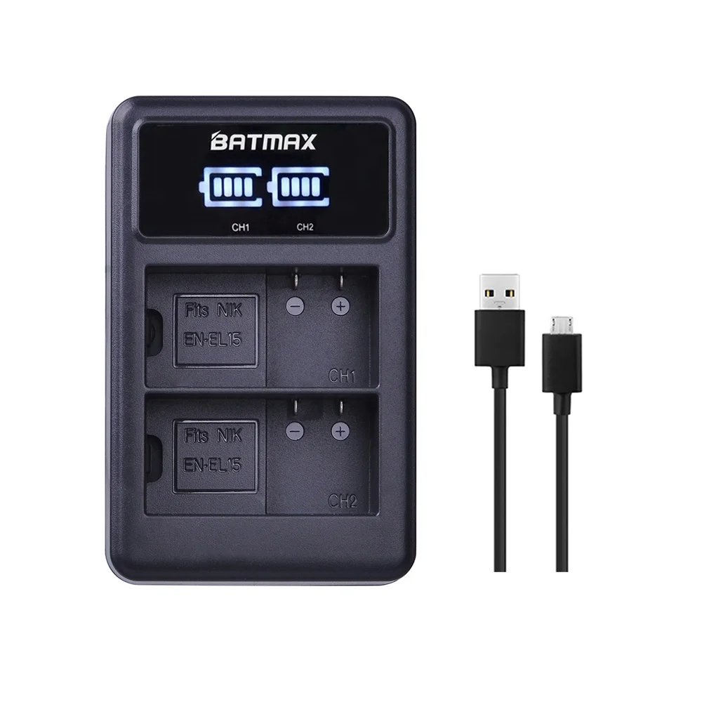 
EN-EL15 ENEL15 EN-EL15a EN EL15 dual usb charger for Nikon D500, D600, D610, D750, D800, D800E, D810, D810A, D7000, D7100, D7200 