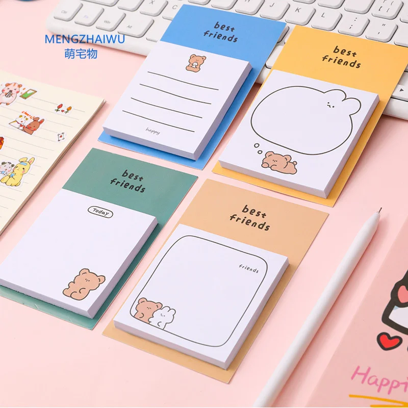 Kawaii Sticky Notepad Memo Pads Office School Stationery Adhesive Stickers Sticky Note Pad Custom