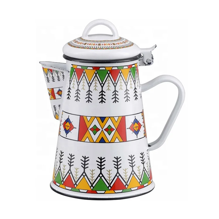 1.2L Zhili Enamel Hand Pot For Coffee Enamel Teapot Enamel Water Kettle