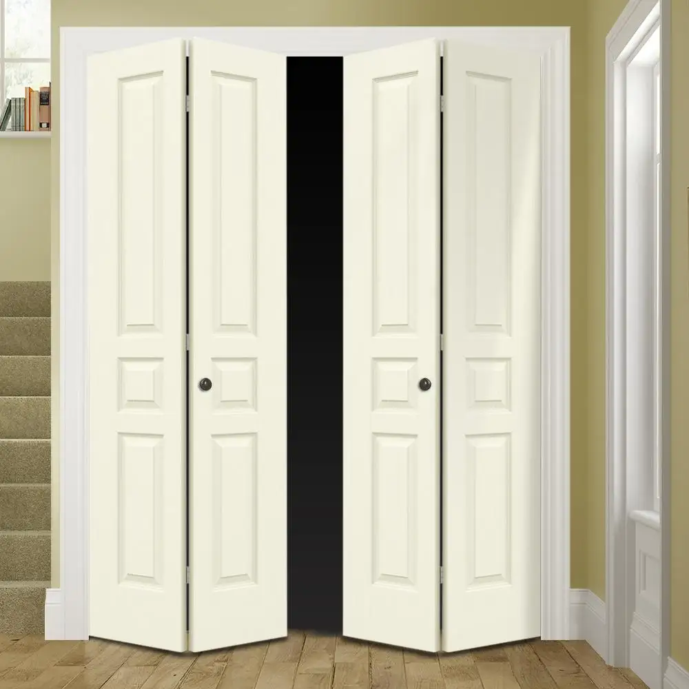 European Design Half-louvered Primed Hollow Core Pine Bi-fold IInternal doors Wooden doors 30 in x 80 in