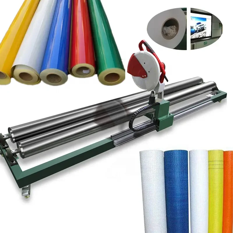Pvc Stretch Ceiling Film Covering Roll Material Manual Cutting Machine Semi-auto Slitter Paper Fabric Sheet Roll Cutting Machine