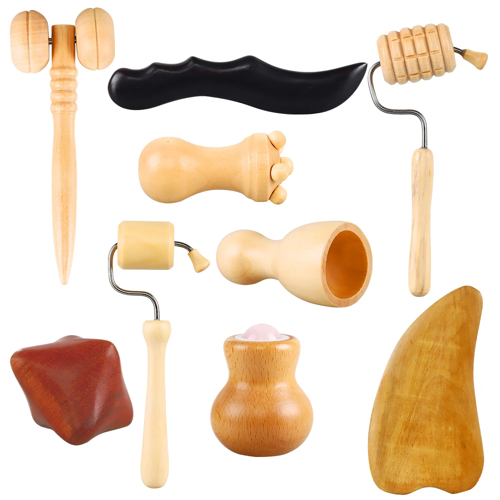 Wooden Massage Hammer Wood Therapy Swedish Massage With Roller Wooden Foot Massager