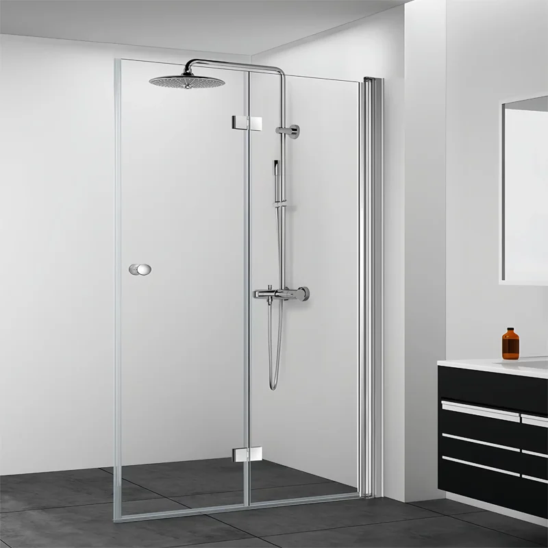 Легко устанавливающийся складной экран для ванной со стеклянной дверью