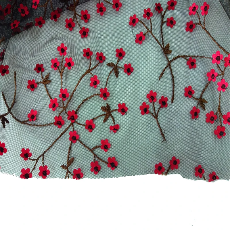 2020 New High-Quality Black Plum Mesh Embroidery Design Full Of Sense Of Dinner Dress Fabric