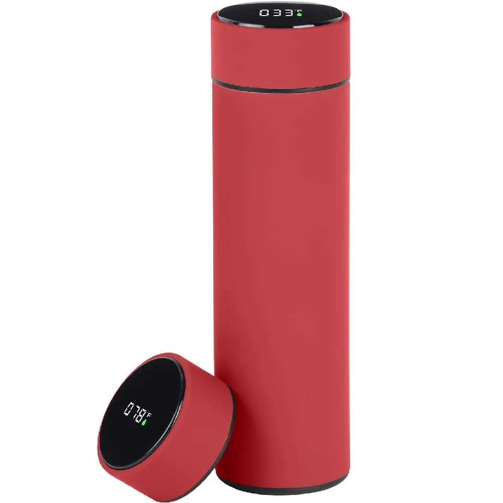 Custom 500ml Bottle Double Wall 304 Stainless Steel Smart Led Temperature Display Digital Thermos Water Bottles