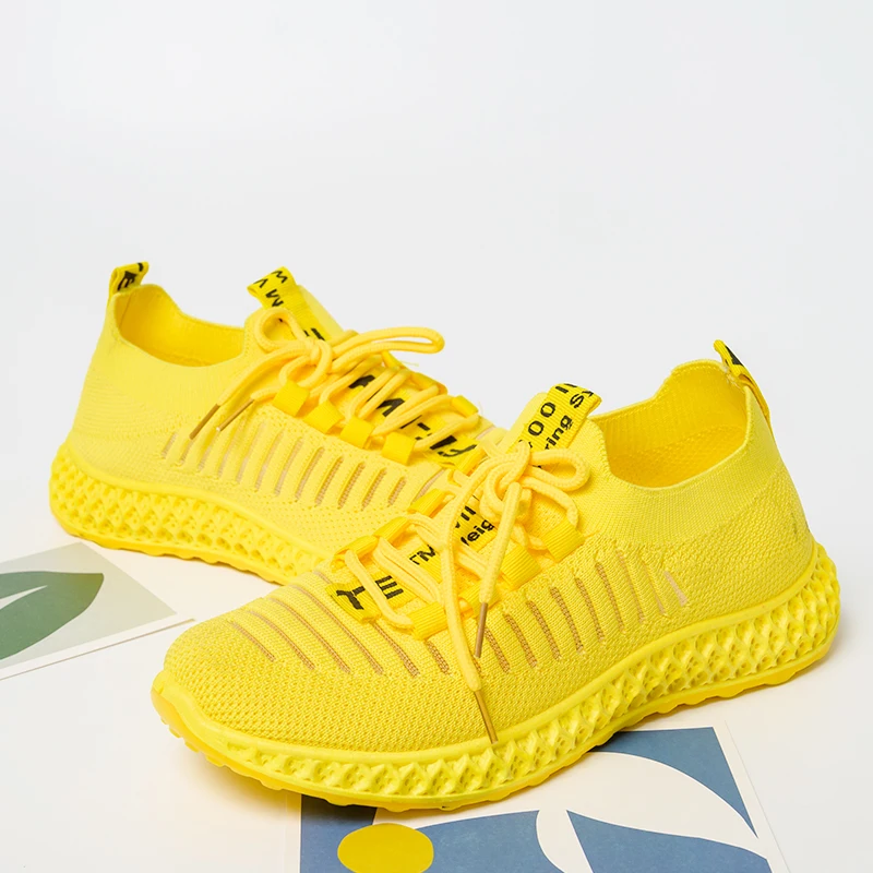 New Flying Woven Shoes Zapatillas deportivas transpirables de punto Zapatillas de marea para mujer