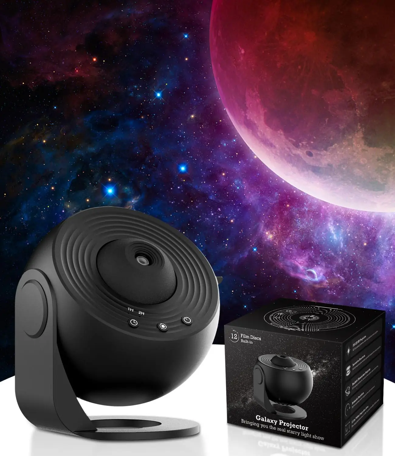 12 in 1 Planetarium Galaxy Star Projector Realistic Starry Sky Night Light with Solar System Constellation Moon