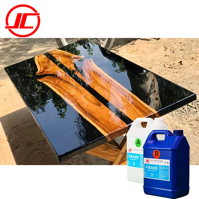 JC high gloss ab glue clear epoxy resin for home design wood furniture clear epoxy resin for river table