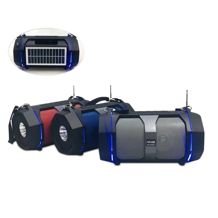Радио NNS NS S99S, портативное радио с подсветкой и солнечной батареей, с беспроводным динамиком и плечевым ремнем