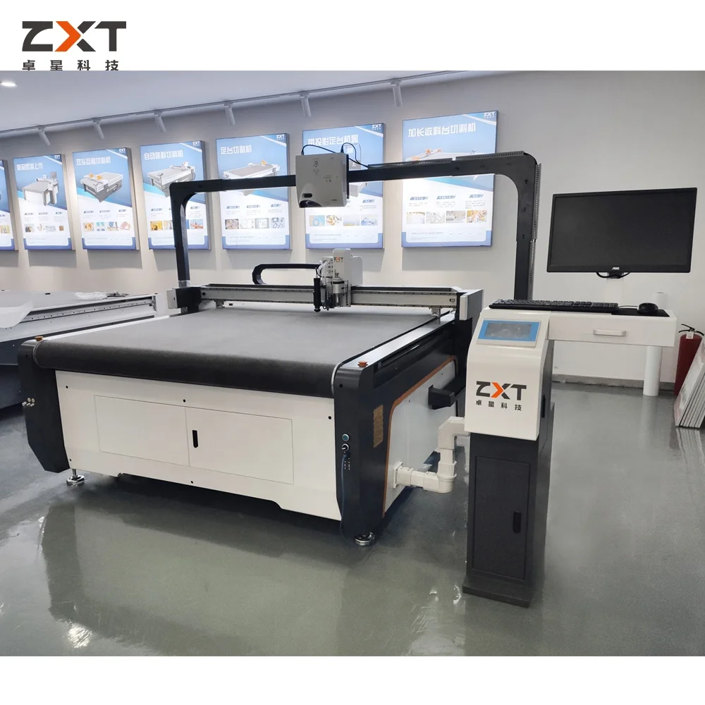 automatic 1625 feeding table flat bed digital artificial leather bags making machine shoe leather cnc cutting machine