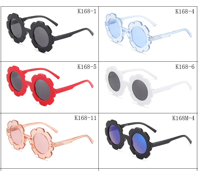 2024New Sun Flower Round Cute Kids Sunglasses UV400 for Boy Girls Toddler Lovely Baby Sun Glasses Children Oculos De Sol