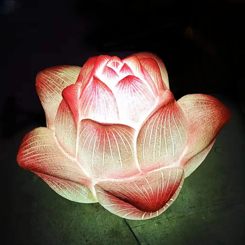 Outdoor Waterproof Landscape led lights buddha lotus flower artificial lotus motif lights For Holiday Lighting Park