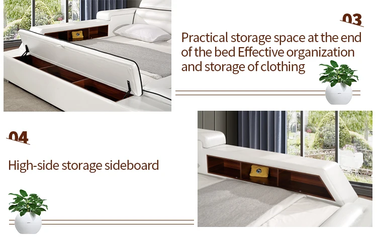 KEHUI Smart Bed Queen Size Storage Frame for Massage Furniture 180x200 Bedroom Multifunctional Queen Smart Bed