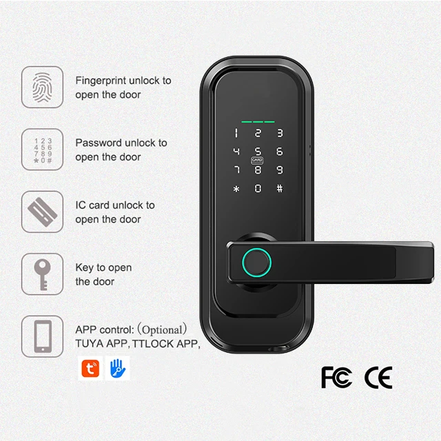 American Hot Sell Easy Install Tuya Digital Electronic Smart Door Lock For Home Hotel Apartment