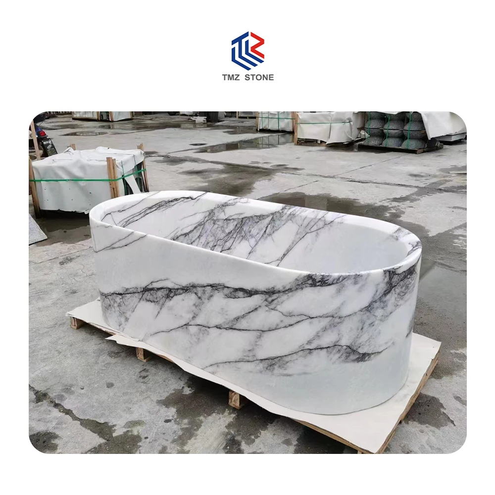 TMZ OEM/ODM Customization Design Natural Stone Marble Travertine Granite Bath Tub for Home Decoration