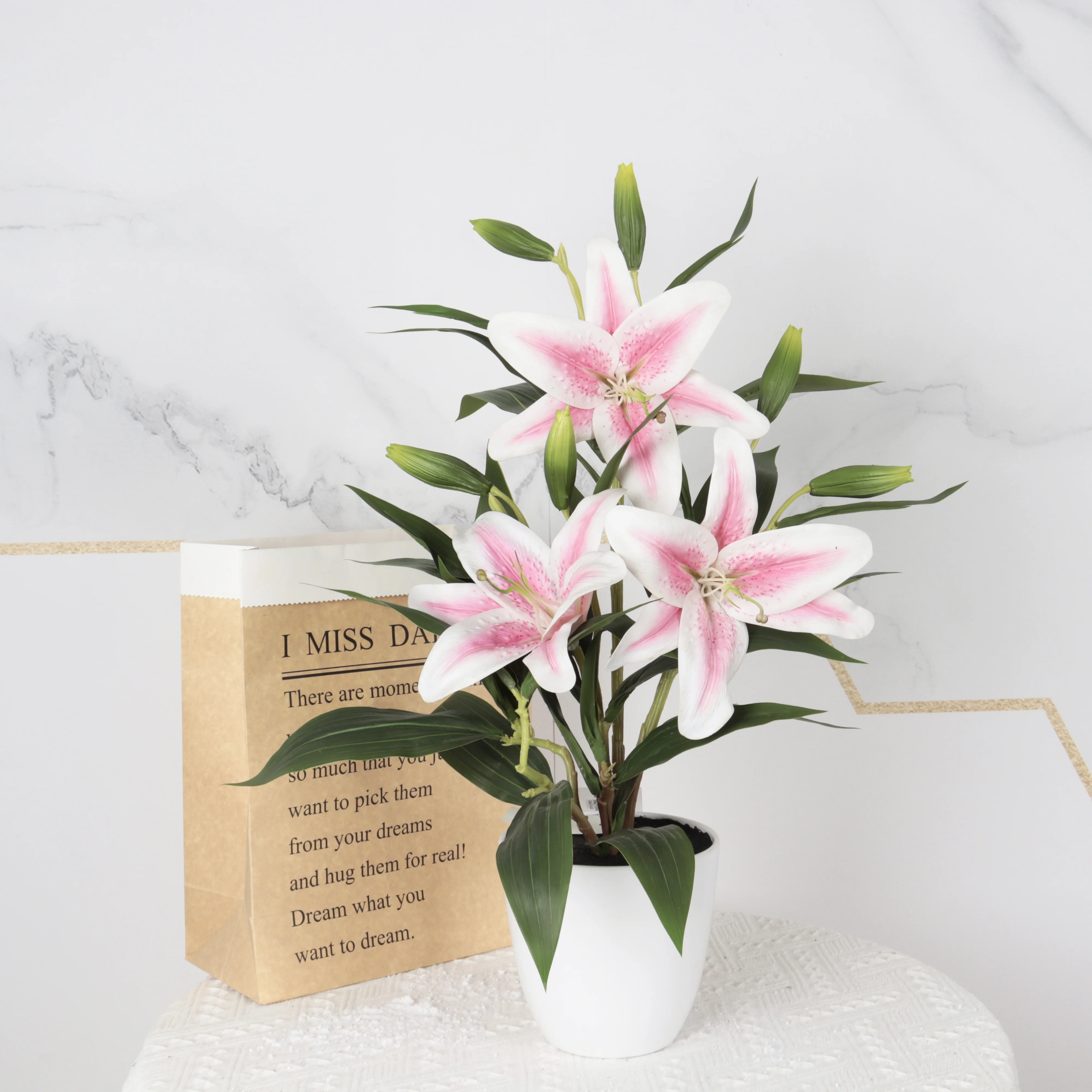 Factory direct sales Artificial potted lily flower lily tiger