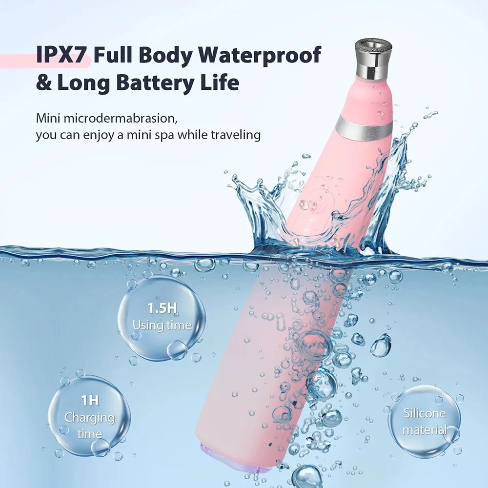 Portable 8 Tips deep facial and diamond peel machine IPX7 Waterproof aqua peel machine  3 Gear  diamond glow machine for facial